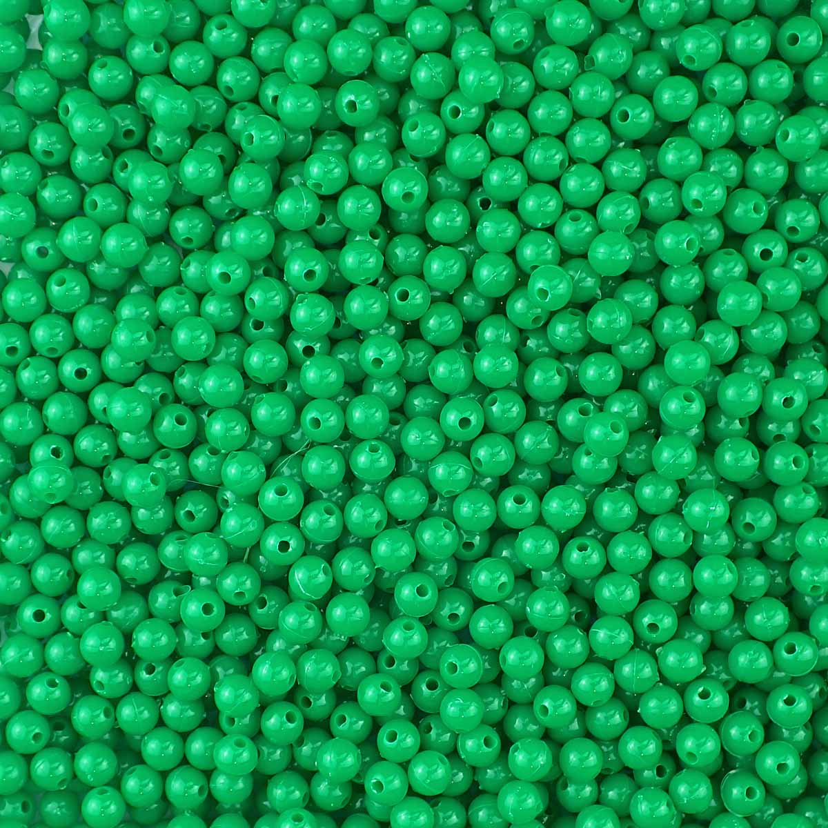 Green Plastic 6mm Round Beads, 500 beads