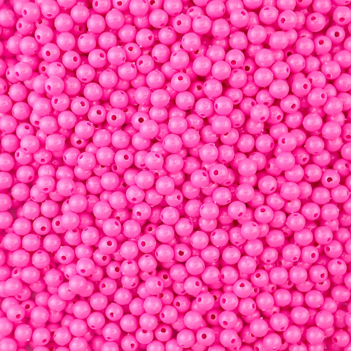 Hot Pink Plastic 6mm Round Beads, 500 beads