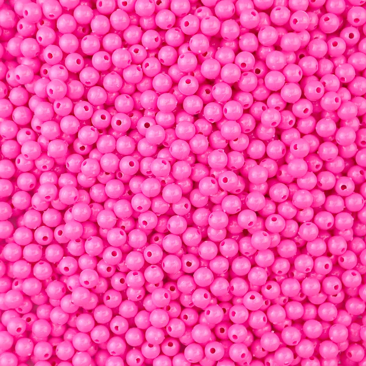 Hot Pink Plastic 6mm Round Beads, 500 beads