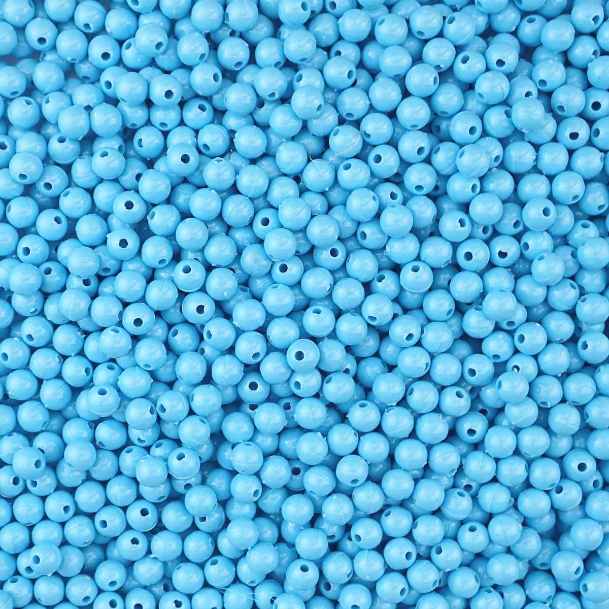 Light Blue Plastic 6mm Round Beads, 500 beads