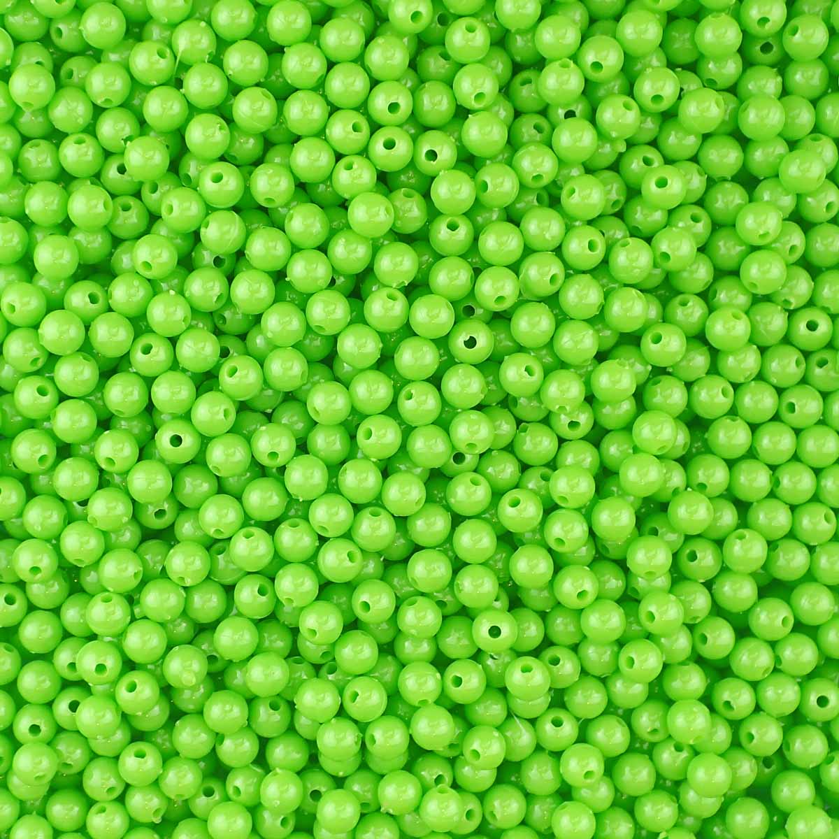 Lime Green Plastic 6mm Round Beads, 500 beads
