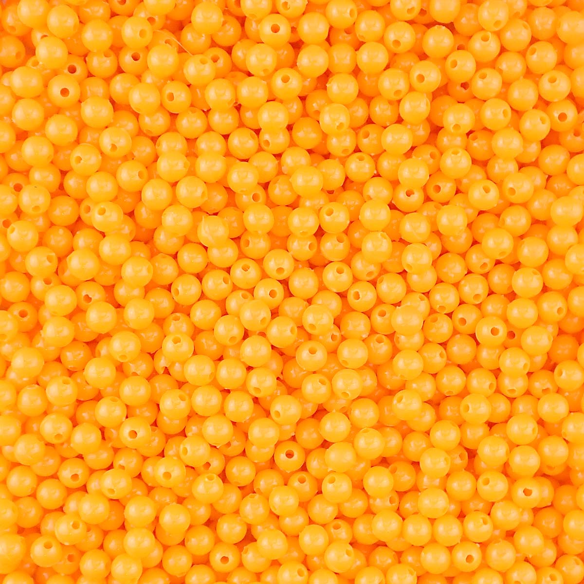 Orange Plastic 6mm Round Beads, 500 beads