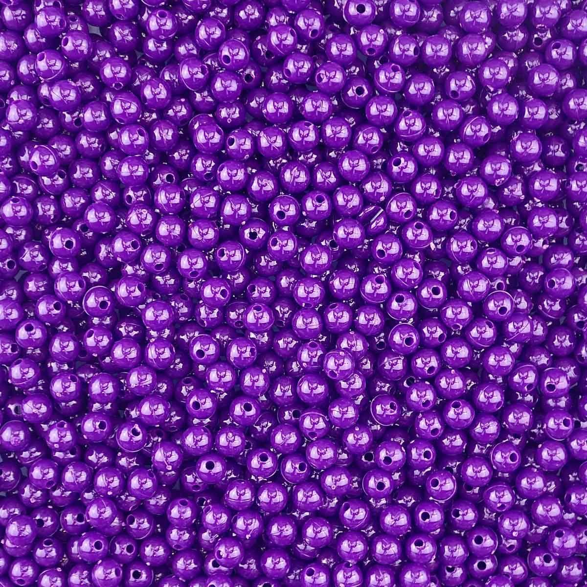 Plum Purple Plastic 6mm Round Beads, 500 beads