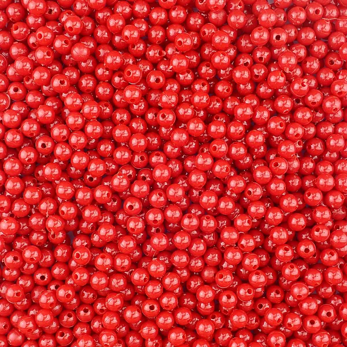 Red Plastic 6mm Round Beads, 500 beads