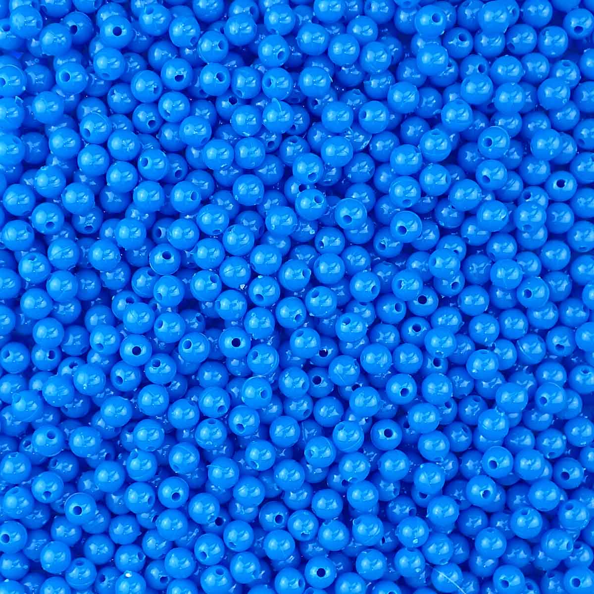 True Blue Plastic 6mm Round Beads, 500 beads