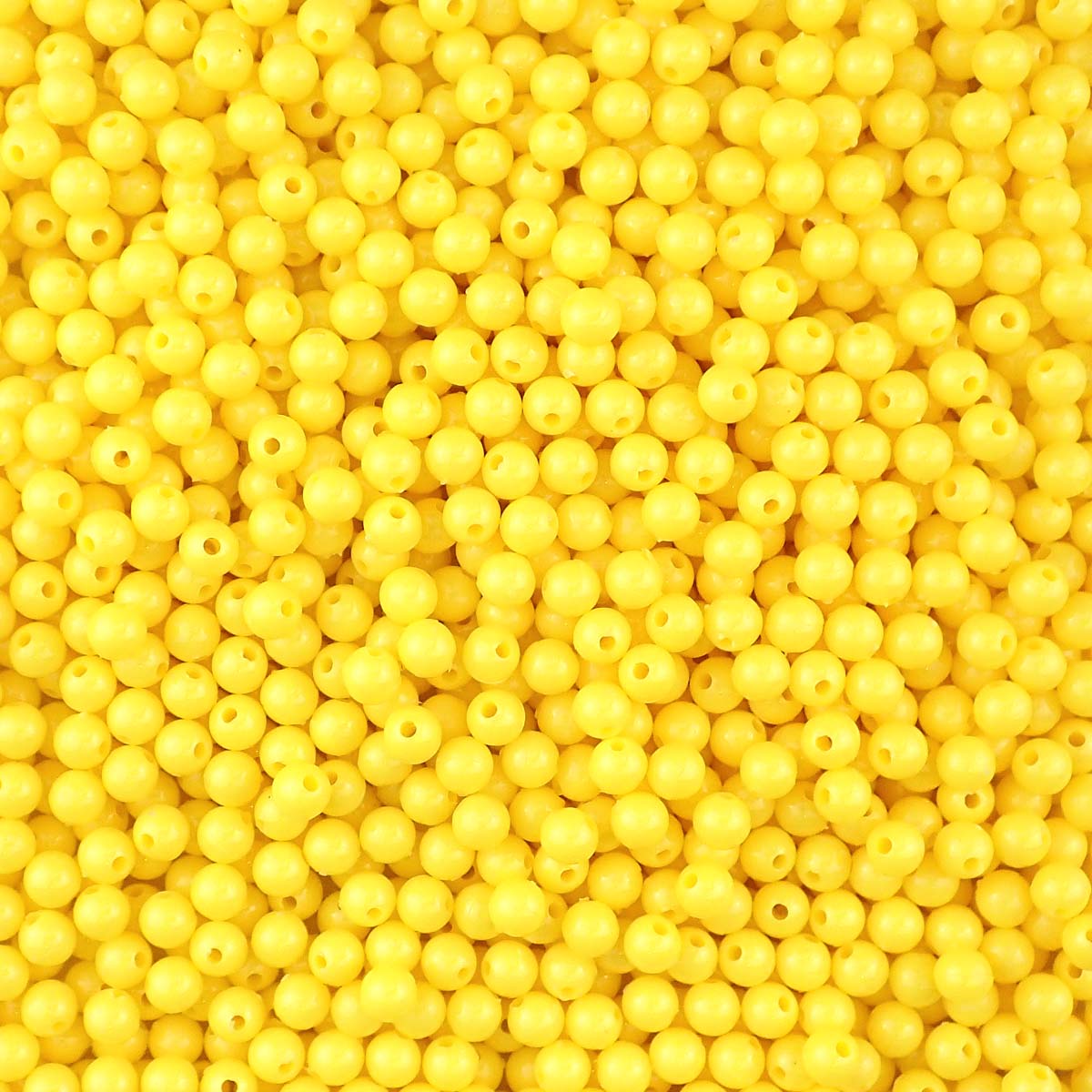 Yellow Plastic 6mm Round Beads, 500 beads